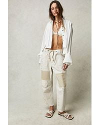 Free People - Moxie Pull-on Barrel Jeans At Free People In White, Size: 27 - Lyst