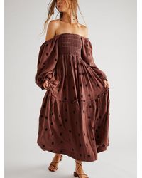 Free People Dahlia Embroidered Maxi Dress in Purple | Lyst Canada
