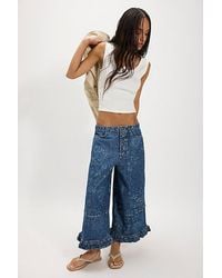 Free People - Love Me Not Printed Bloomer Jeans - Lyst