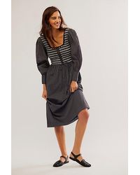 Damson Madder - Hermione Shirred Midi Dress At Free People In Pin Dot, Size: Us 2 - Lyst