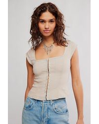 Free People - Marilyn Denim Corset - Lyst