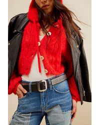 Free People - Willow Cardi At In Fiery Red Combo, Size: Xs - Lyst