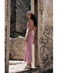 free-est - Sandshell Linen Omnia Midi Slip Dress By - Lyst
