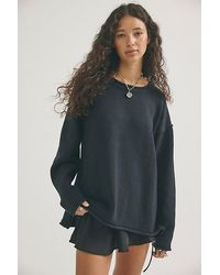 Free People - Ella Roll-Neck Cotton Knit Sweater - Lyst