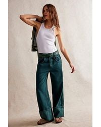Free People - Final Countdown Cuffed Low-rise Jeans - Lyst