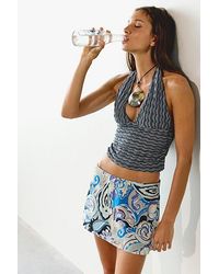Free People - My Little Micro Mini Printed Skort - Lyst