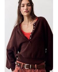 Free People - Porta Cashmere Henley Sweater - Lyst