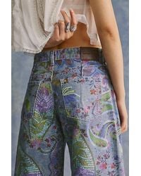 Free People - Alter Ego Wide-Leg Printed Jeans - Lyst