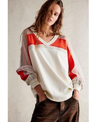 Free People - Roadside Tee At Free People In Ivory Combo, Size: Xs - Lyst