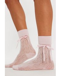 High Heel Jungle - Bella Satin Bow Socks By - Lyst