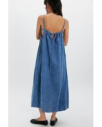 mirenia denim midi dress FREE PEOPLE Mirenia Denim Midi Dress