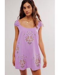 Free People - Wildflower Embroidered Mini Dress - Lyst