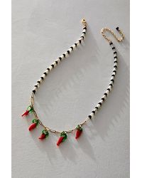 Free People - Red Hot Beaded Choker - Lyst