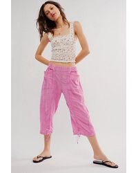 Free People - Gianna Ruched Gaucho Pull-on Pants - Lyst