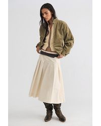 Free People - Skipper Pleated Chino Midi Skirt - Lyst