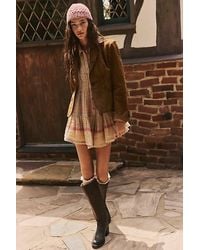 Free People - Off Beat Plaid Romper - Lyst