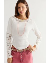 Free People - Amber Lace Cuff Long Sleeve Top - Lyst