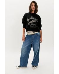 Lee Jeans - Loose Button-Fly Striped Ankle Jeans - Lyst