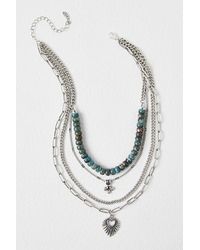 Free People - Yosemite Layered Necklace At In Turquoise - Lyst