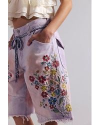 Free People - Sweet Destiny Embroidered Shorts - Lyst