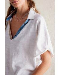 Free People - Celeste Polo At Free People In Ivory Combo, Size: Xs - Lyst