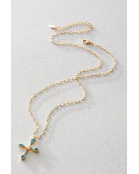 Joy Dravecky Jewelry - Camille Cross Necklace At Free People In Turquoise - Lyst