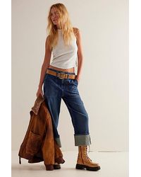 Free People - We The Free Major Leagues Mid-rise Cuffed Jeans - Lyst
