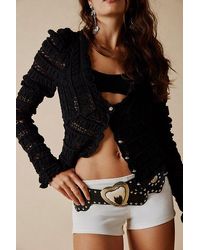 Free People - Wild Roses Cardi At In Black, Size: Xs - Lyst