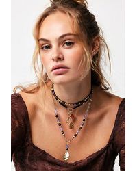 Free People - Protagonist Layered Necklace At In Gold/amethyst - Lyst