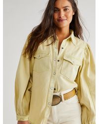 Free People With Love Indigo Denim Top 