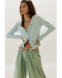 Free People - Penny Pointelle Cardi - Lyst