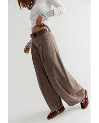 Free People - About It Baggy Plaid Suit Trousers - Lyst
