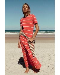 free-est - Sleek And Striped Cotton-Jersey Maxi Dress By - Lyst