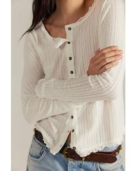 Free People - Penny Pointelle Cardi - Lyst