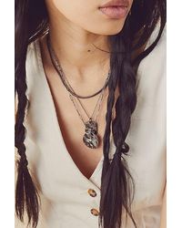 Free People - Oversized Coin Necklace At In Hematite - Lyst
