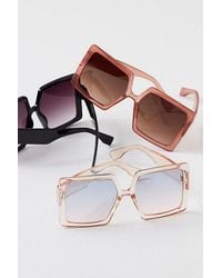 Free People - Line Of Sight Square Sunglasses - Lyst