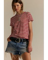 Free People - Nora Striped Linen Tee - Lyst