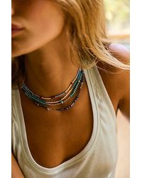 Free People - Muse Semi-Precious Short Beaded Layering Necklace - Lyst