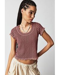 Free People - Garner Tee At In Berry Combo, Size: Xs - Lyst