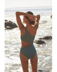 Beach Riot - Celine Ribbed One-piece At Free People In Green Agate, Size: Medium - Lyst