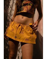 Matthew Williamson x Free People - Mesquida Broderie Anglais Low-Rise Skort - Lyst