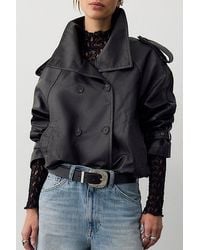 Free People - Stratus Vegan Leather Funnel-Neck Jacket - Lyst