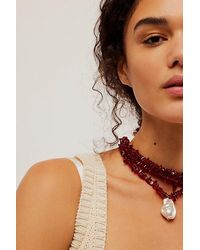Free People - So Fine Layered Necklace At In Blush - Lyst