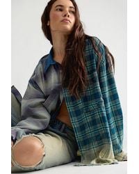 THE TALES - Half N' Half Flannel Button Down Top - Lyst