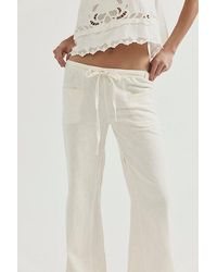 Free People - Break The Ice Linen Slouch Flare Pants - Lyst