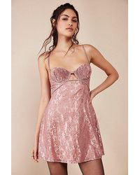 For Love & Lemons - Shai Mini Dress At Free People In Pink, Size: Medium - Lyst