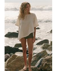 free-est - Alina Cotton-Linen Short-Sleeve Top By - Lyst
