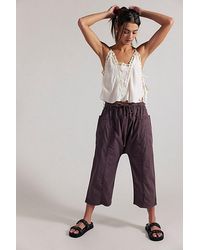 Free People - Need You Now Solid Cotton-Poplin Harem Pants - Lyst