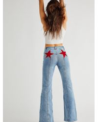 Free People Firecracker Flare Jeans - Red