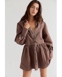 Free People - Marris Denim Mini Dress - Lyst